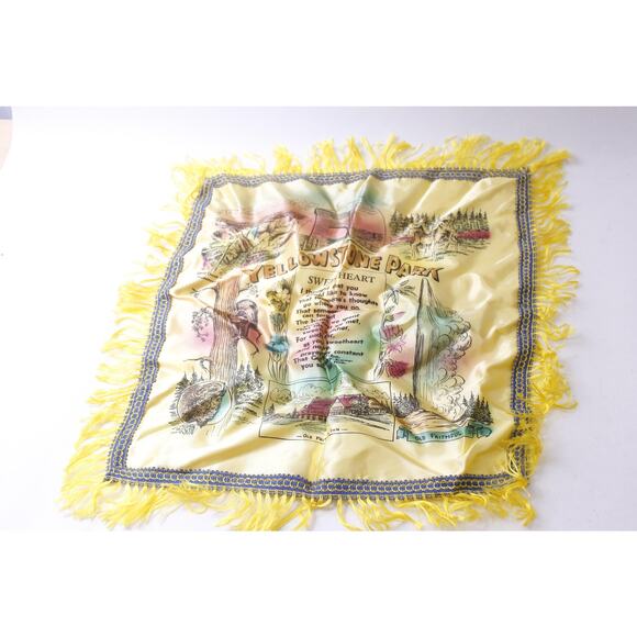 Yellowstone Park, Silk Handkerchief, Souvenir, Memorabilia, Accessory, SHC-026 - Picture 1 of 4